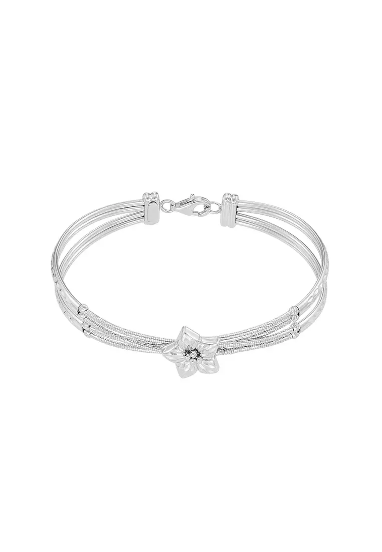 HABIB 750/18K White Gold Bangle 2271SDB