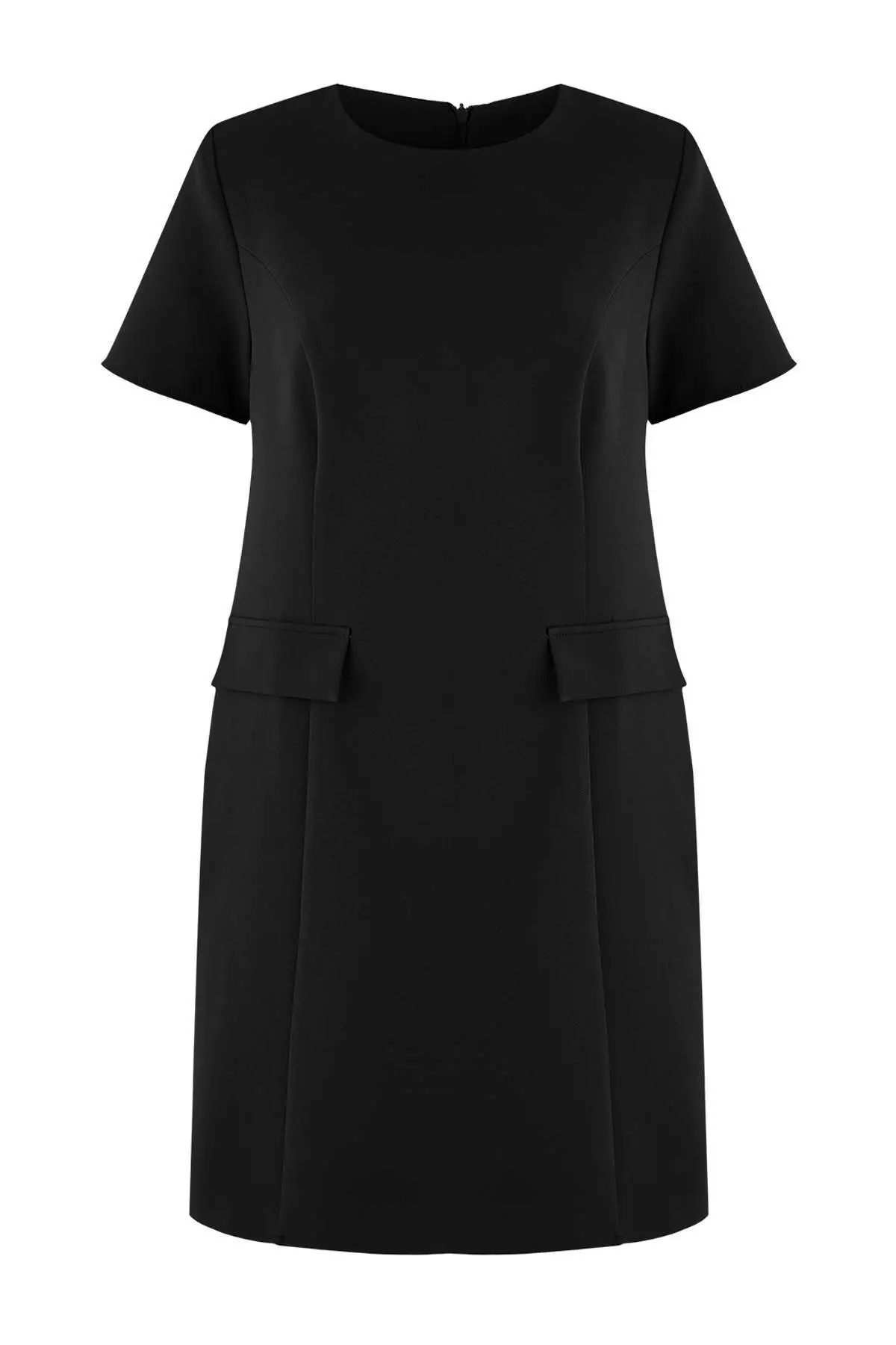 Limited Edition Black Padded Shoulders A-Line Mini Woven Plus Size Dress Tbbss26Ah00090