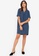 ZALORA WORK blue Cut Out Notch Neck Dress 99070AA1686251GS_4