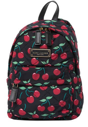 Marc Jacobs black and red Marc Jacobs Quilted Nylon Mini Backpack in Black Cherries 8A7EDAC4182631GS_1