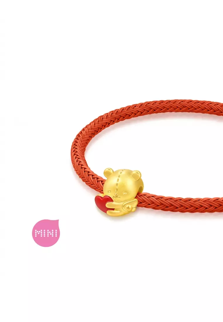 999 24K Solid Gold Love Sweet Heart Bear Charm 94690C (Bracelet not included)