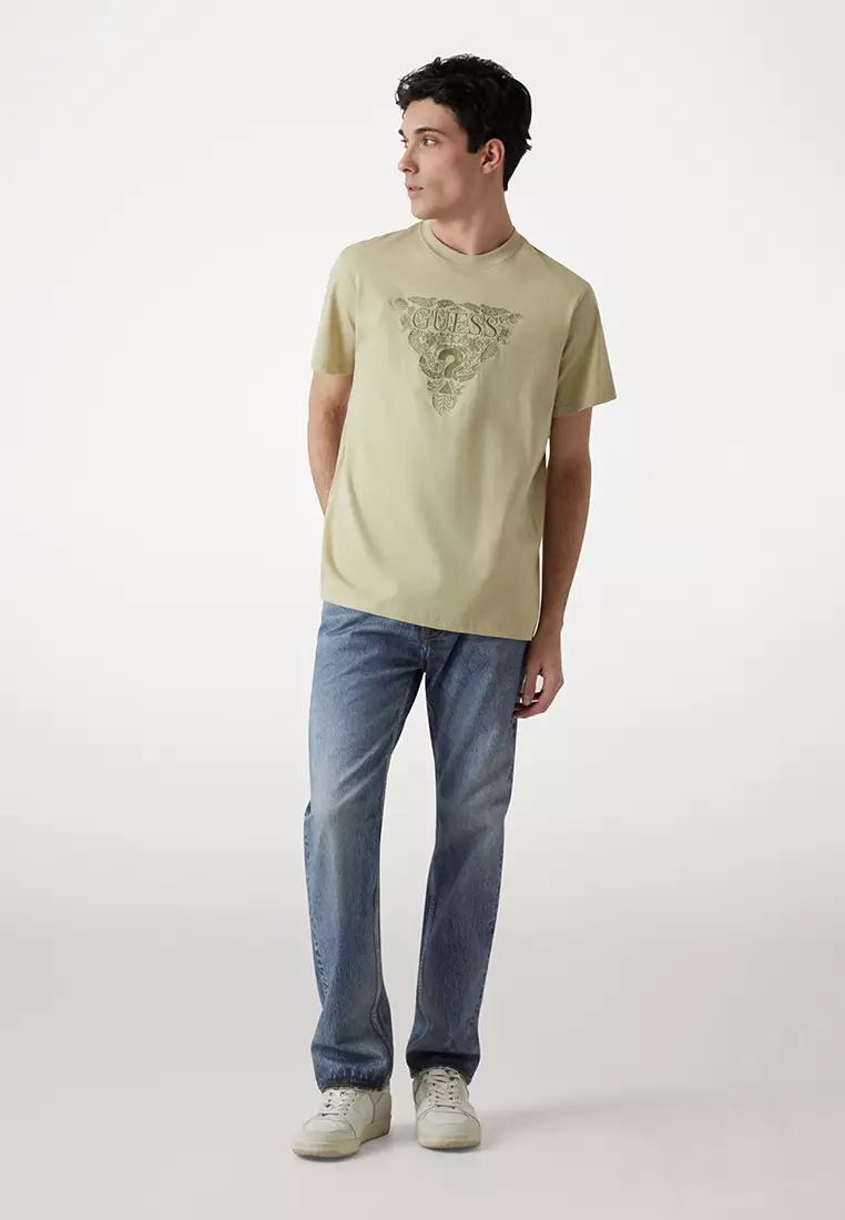 Eco Flower Embroidered Logo Tee