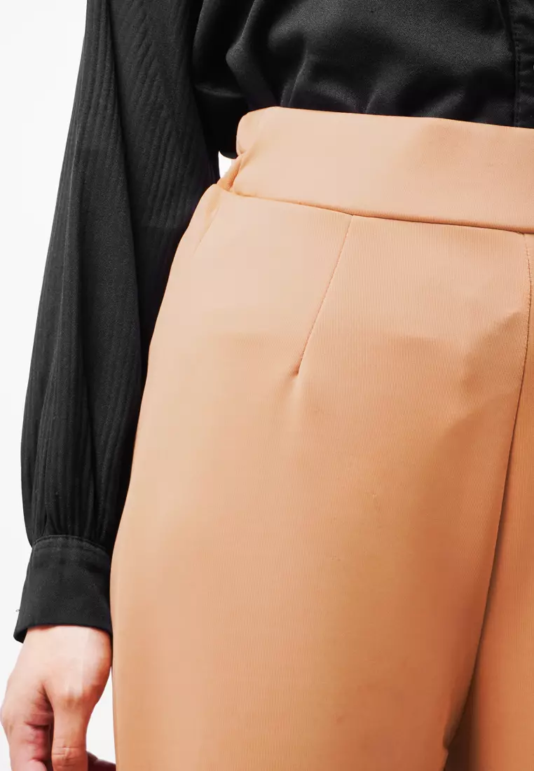 LC028 TDLA Kulot High Waist Scuba Aiko Khaki