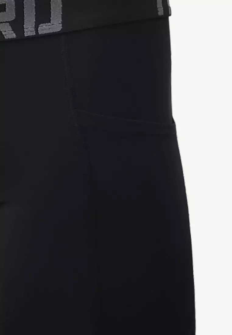 Athletic Men Pro Cool Quick Dry Compression Shorts with 2 Side Pockets Wayne -Black (Single)