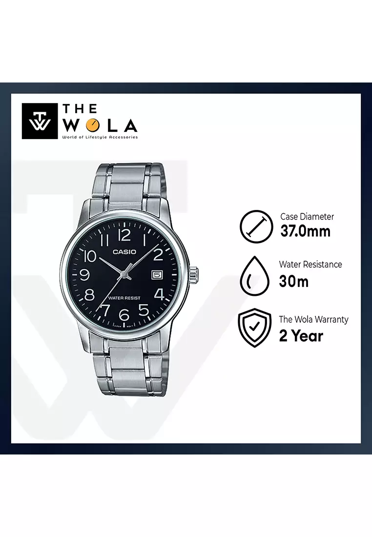 Men's Analog MTP-V002D-1B Stainless Steel Band Casual Watch