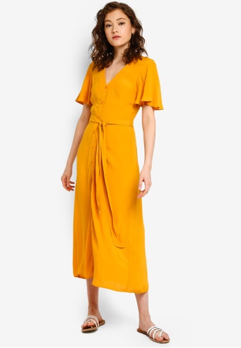 Buy Warehouse Button Through Midi Dress Online On Zalora Singapore