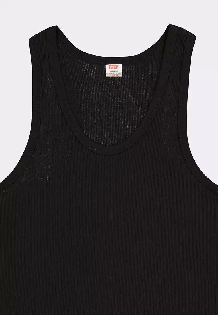 Men's Ribbed Racer Back Tank Top