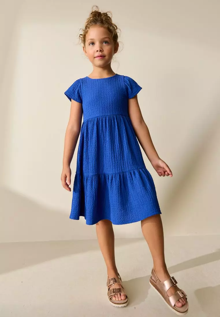 Buy NEXT Angel Sleeve Crinkle Dress 2026 Online | ZALORA