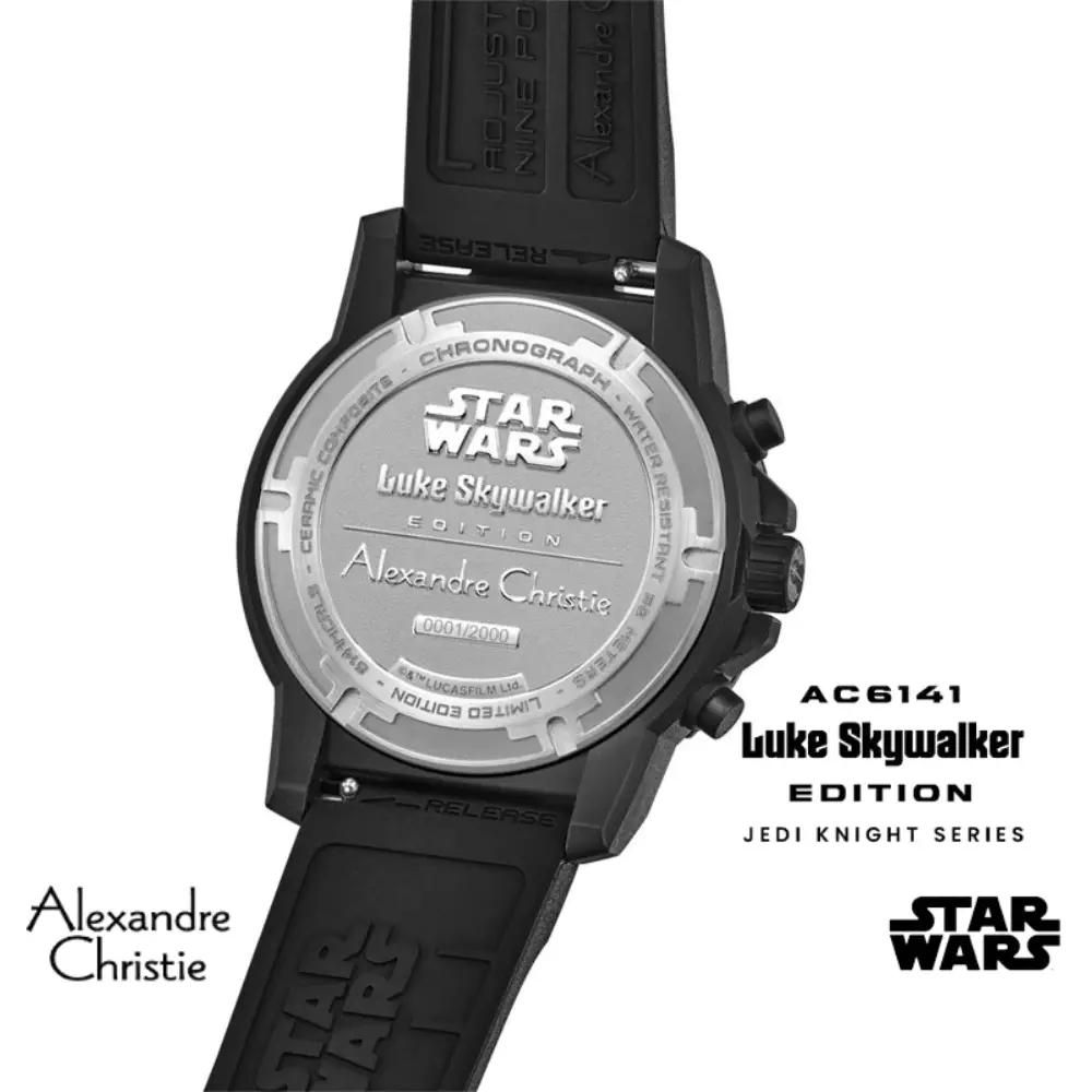 Jam Tangan Pria Alexandre Christie X Star Wars AC 6141 MCRLS-2 Luke Skywalker Jedi Knight Series Limited Edition