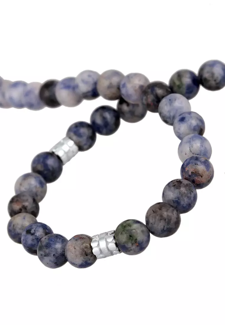 EXCLUSIVE Kalung Perhiasan Perak 925 Pria Beads Vintage Agate Beads