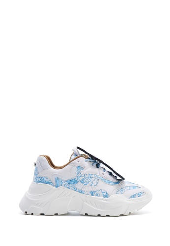 House of Avenues blue Ladies Cloud Printed Chunky Sneaker 5287 Light Blue F8F33SH70A0236GS_1