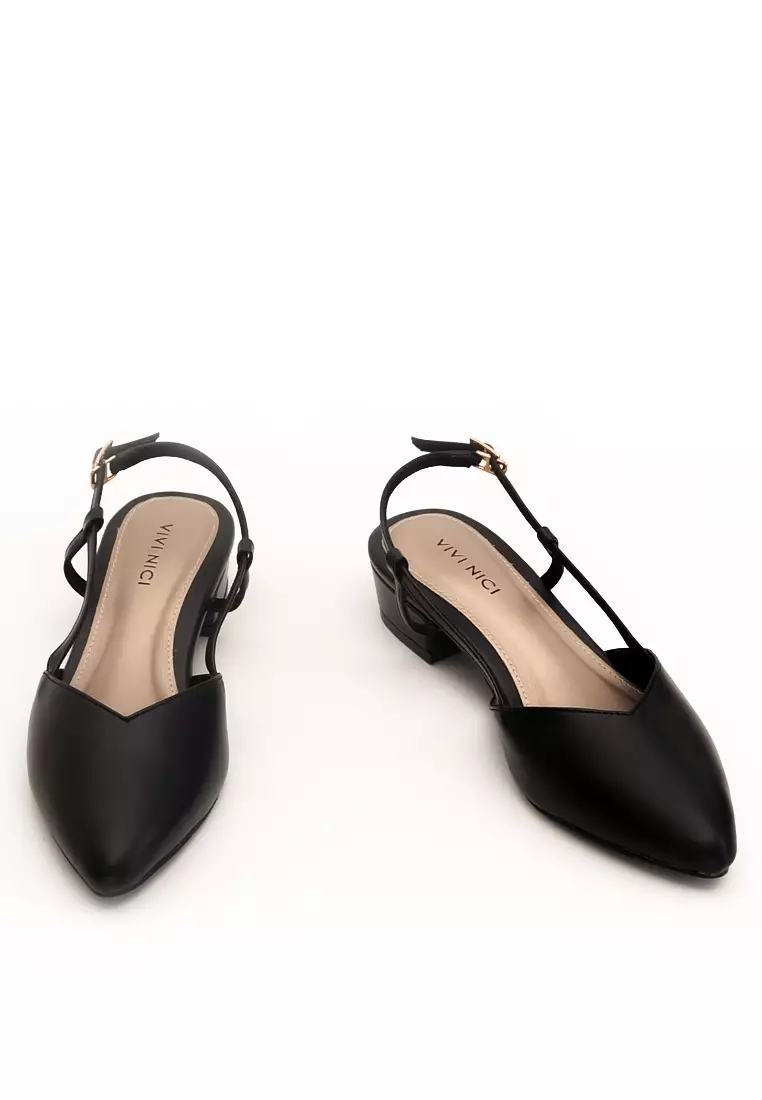 VIVI NICI - Xera Sepatu Sandal Mules Hak 3 cm Black Solid