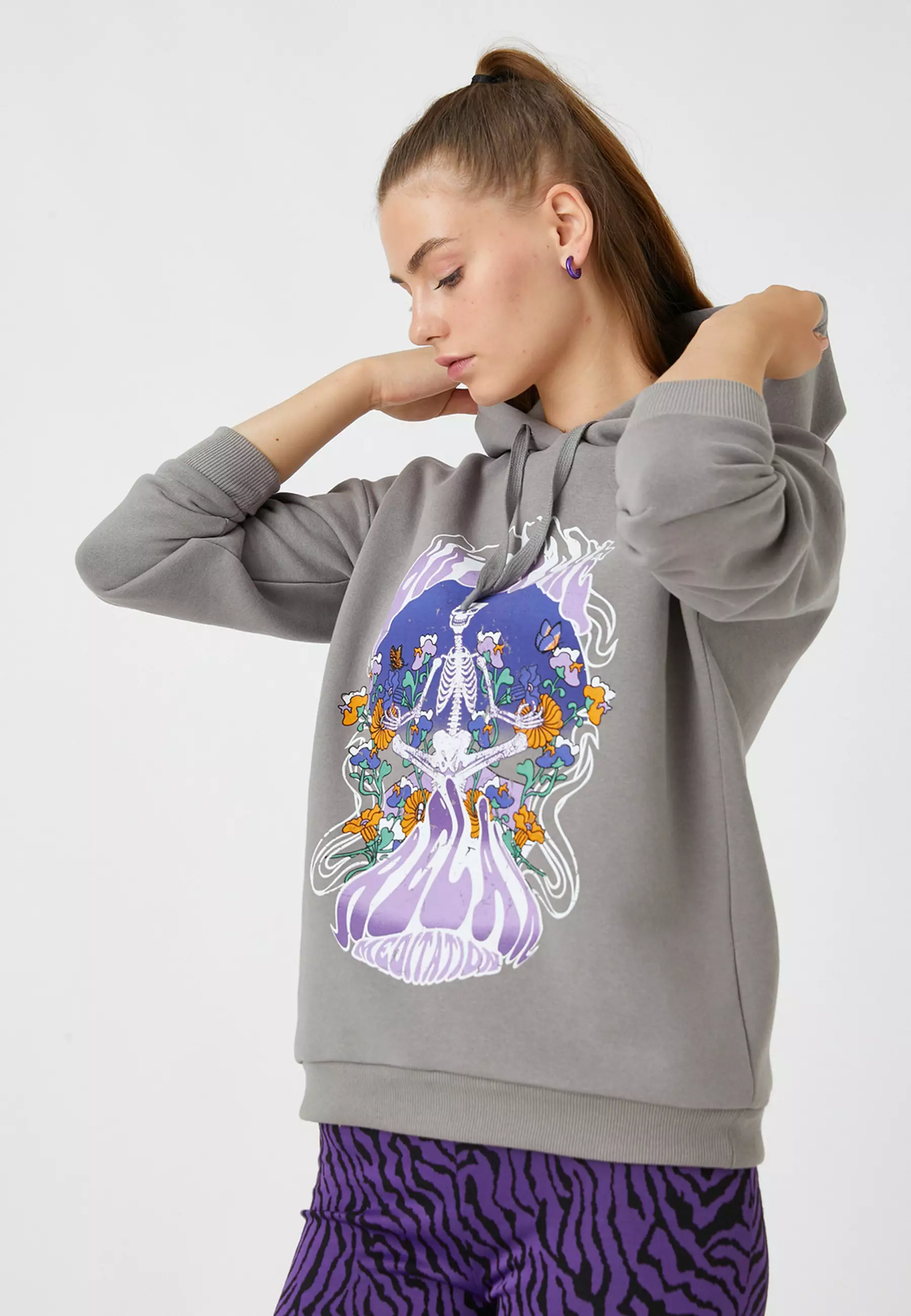 Printed Hoodie with Fleece Inside