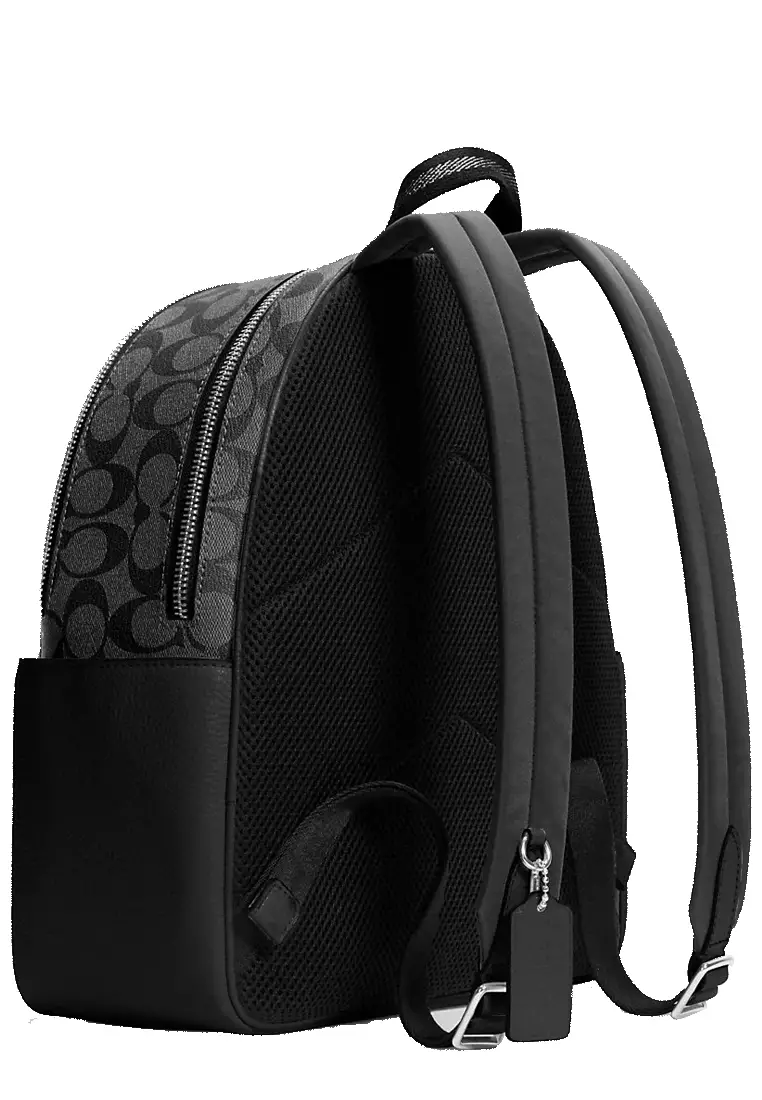Court Backpack Bag In Signature Canvas in Graphite/ Black 5671