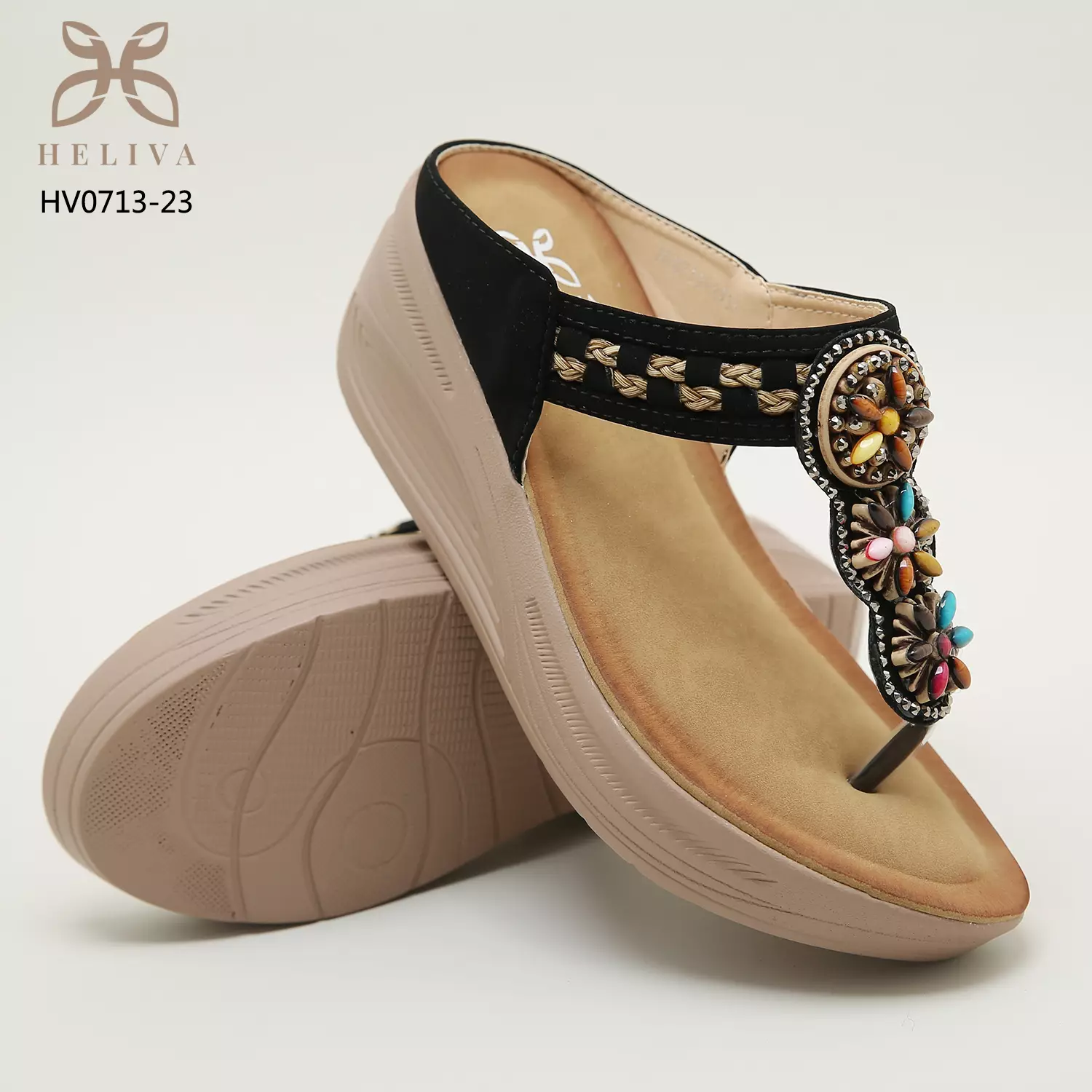 Heliva Adela Sandal Wedges Suede Accessories Jewerly