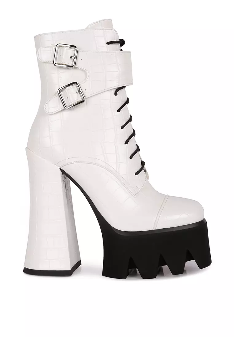 Trucker Block Boot in White