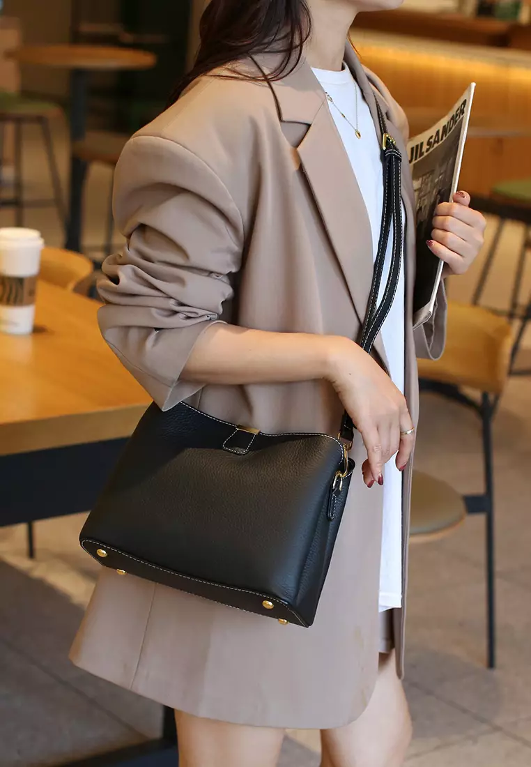 Women's Classic Cowhide Leather Crossbody Bags Tote Bags