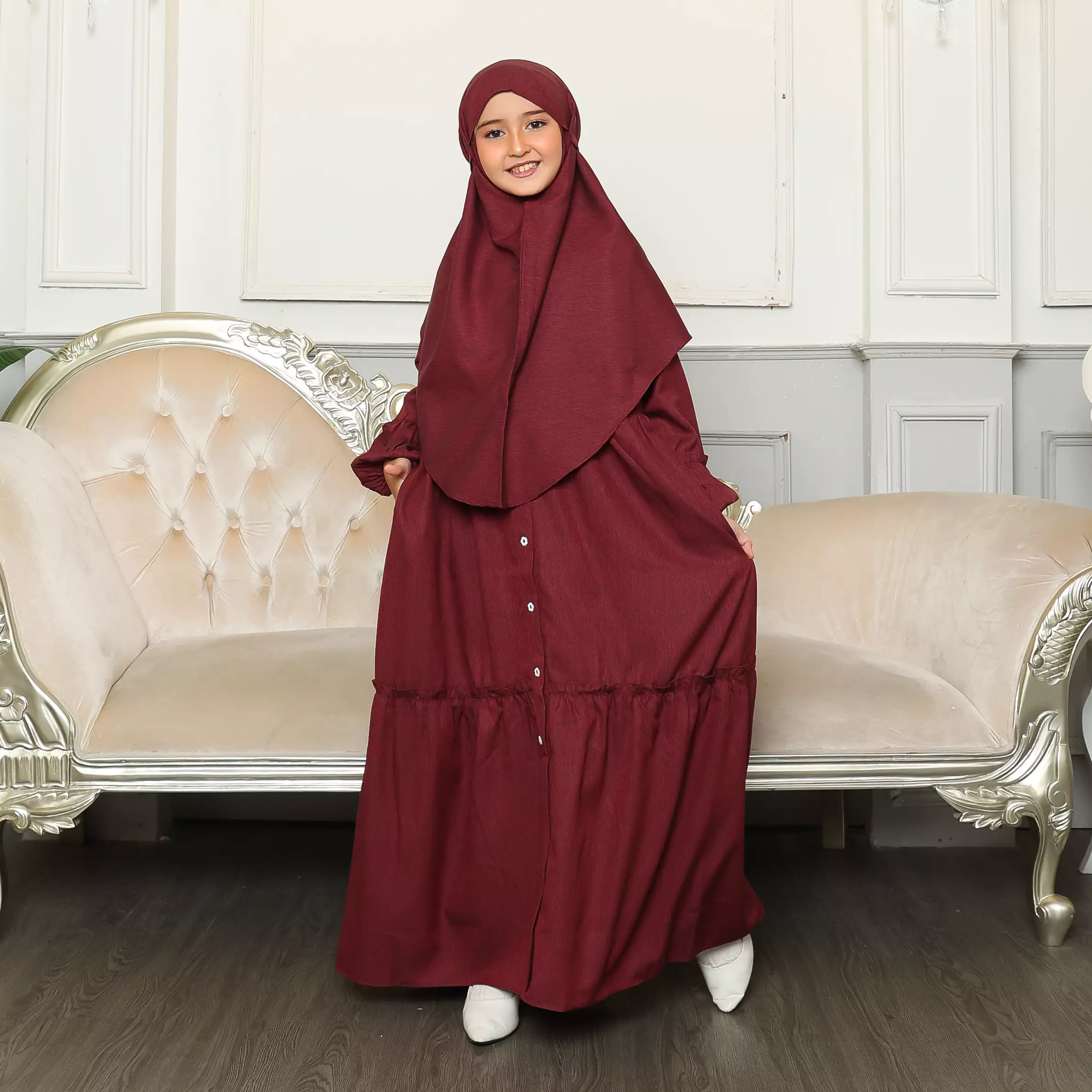 Gamis Sarimbit Anak GA 04 Maroon