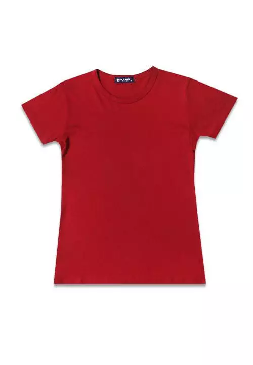 LTF05 s/s tangan pendek kaos t shirt wanita polos maroon