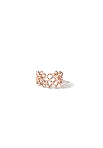 Buy Fawnxfern Anson Faux Rhinestone Crisscross Ring In Rosegold Online On Zalora Singapore