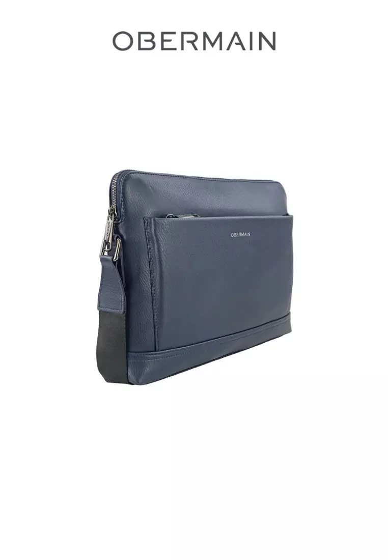 Men's Messenger Bag Synthetic Leather Navy