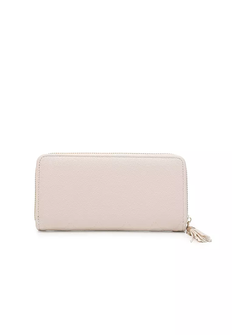 Women's Long Zipper Wallet / Purse - Creamy White