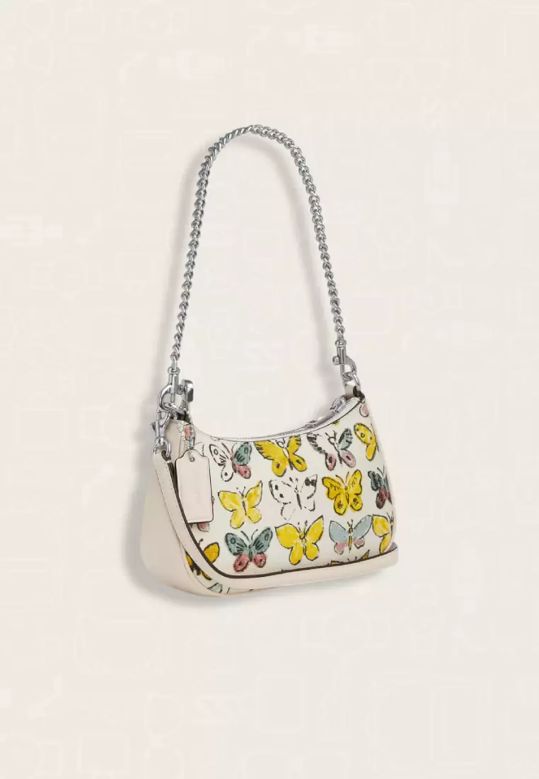 Coach Teri Mini Crossbody Bag With Butterfly Print Chalk Multi
