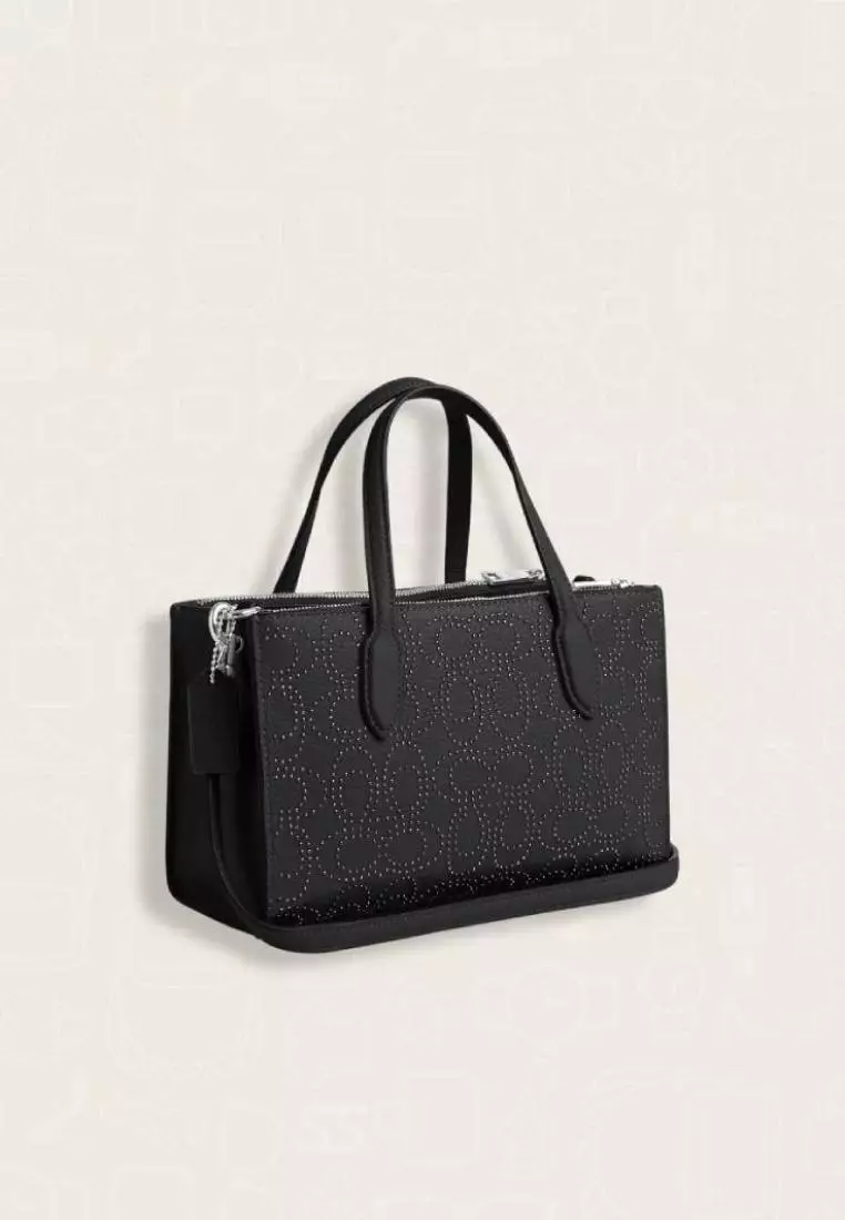 Coach Nina Small Tote Bag With Signature Rivets Black