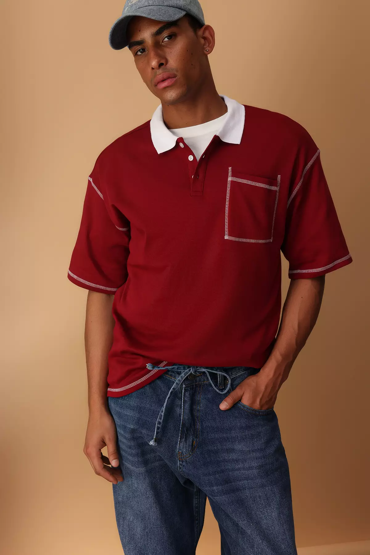 Stitch Detail Polo Shirt