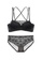 ZITIQUE black Women's Floral-embroidered Cross-back Double Thin Straps Lingerie Set (Bra and Underwear) - Black 324F5US3AAF592GS_1