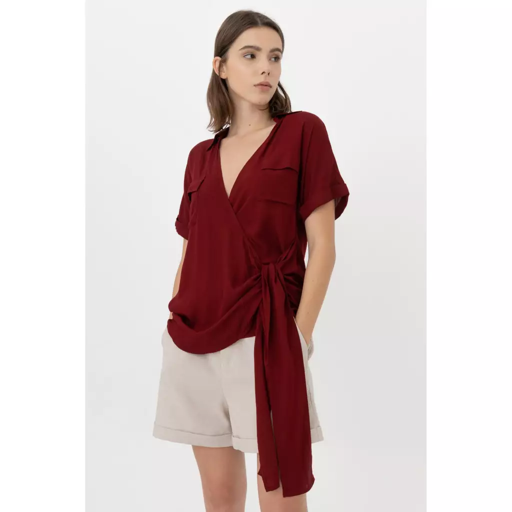 Kemeja Wanita Hiromi Maroon