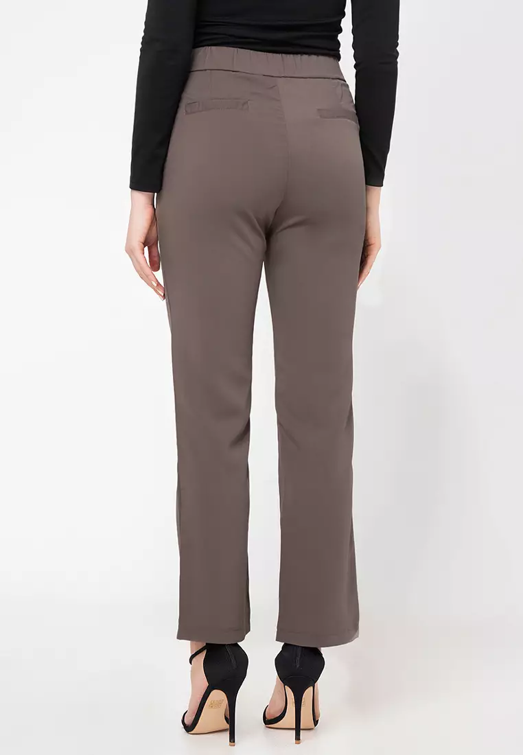 Marjorie Straight Cut Slacks With Elastic Waistband