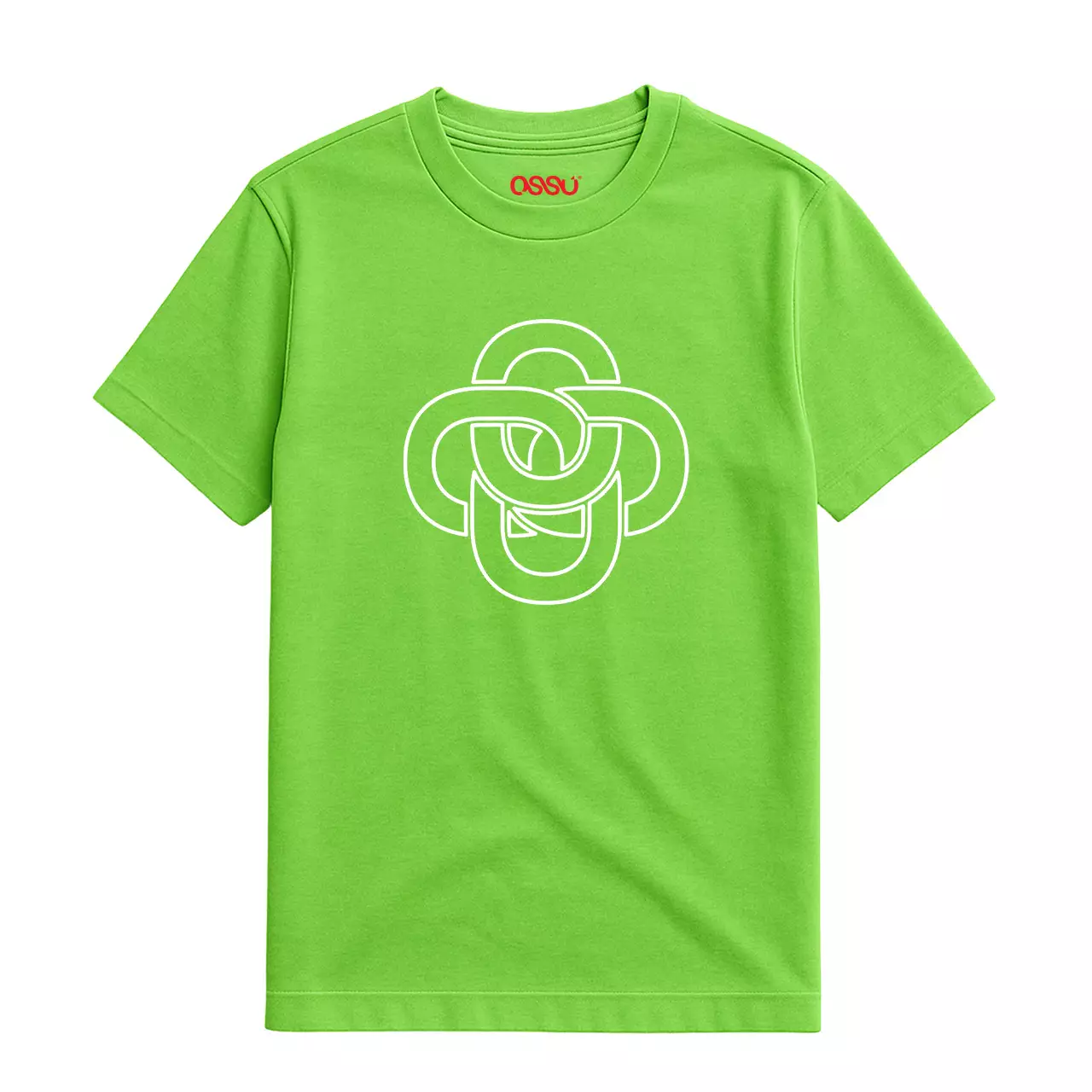 OSSU Logo Chain Outline White - Green Tshirt