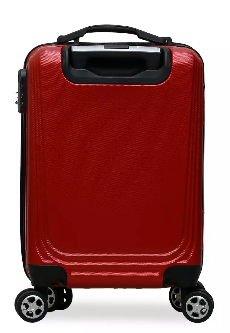 Caroline Koper Hardcase Unisex Size 18 Inch Tas Travel Large Compartment Material ABS+PVC Coated ORIGINAL - Red