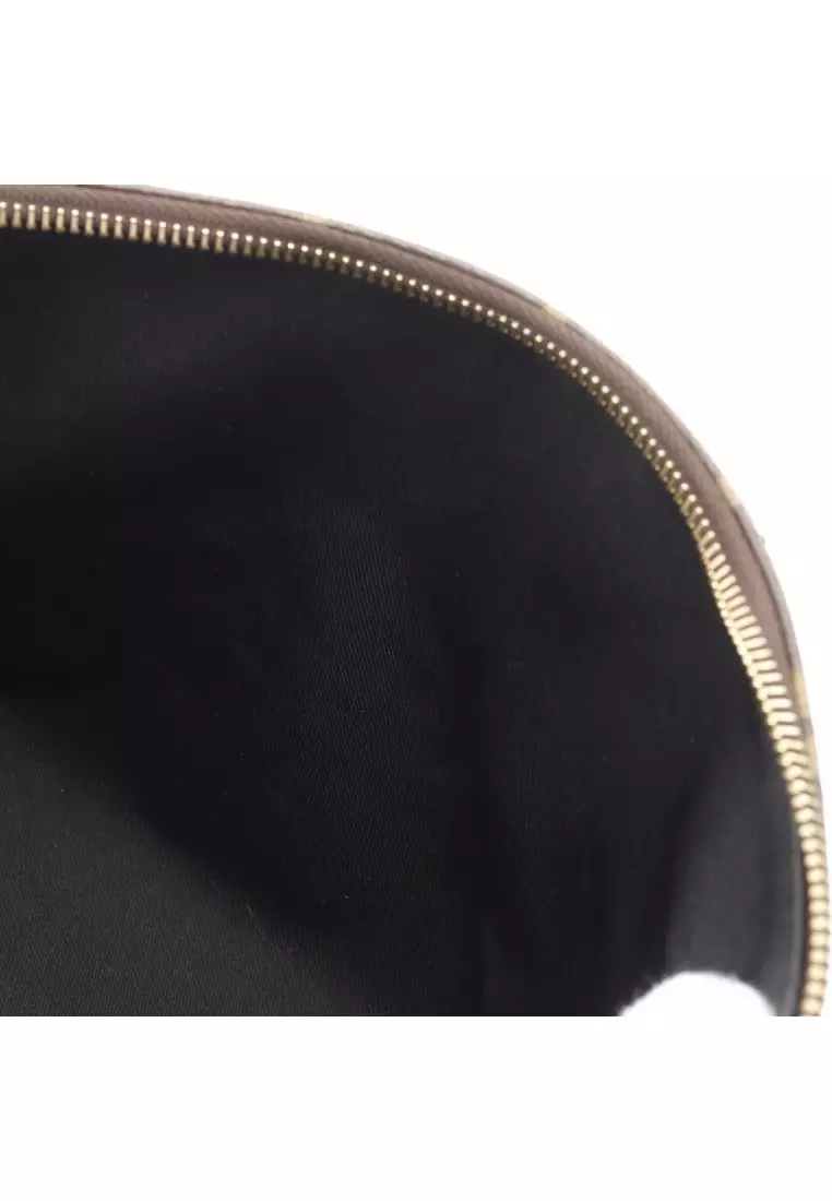 Pre-Loved Louis Vuitton Tournelle PM monogram Noir Handbag PVC leather Brown black 2WAY