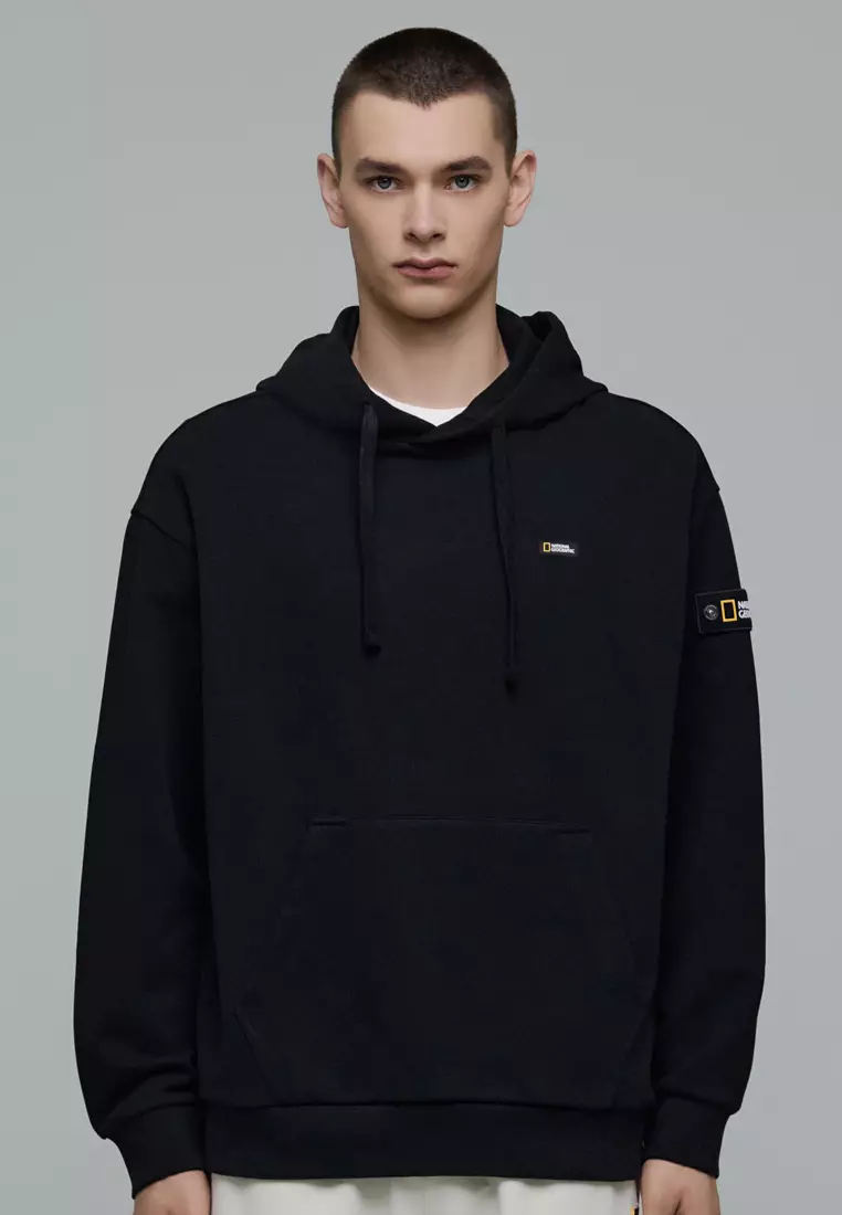 男女同款冰河圖案半寬鬆連帽衛衣