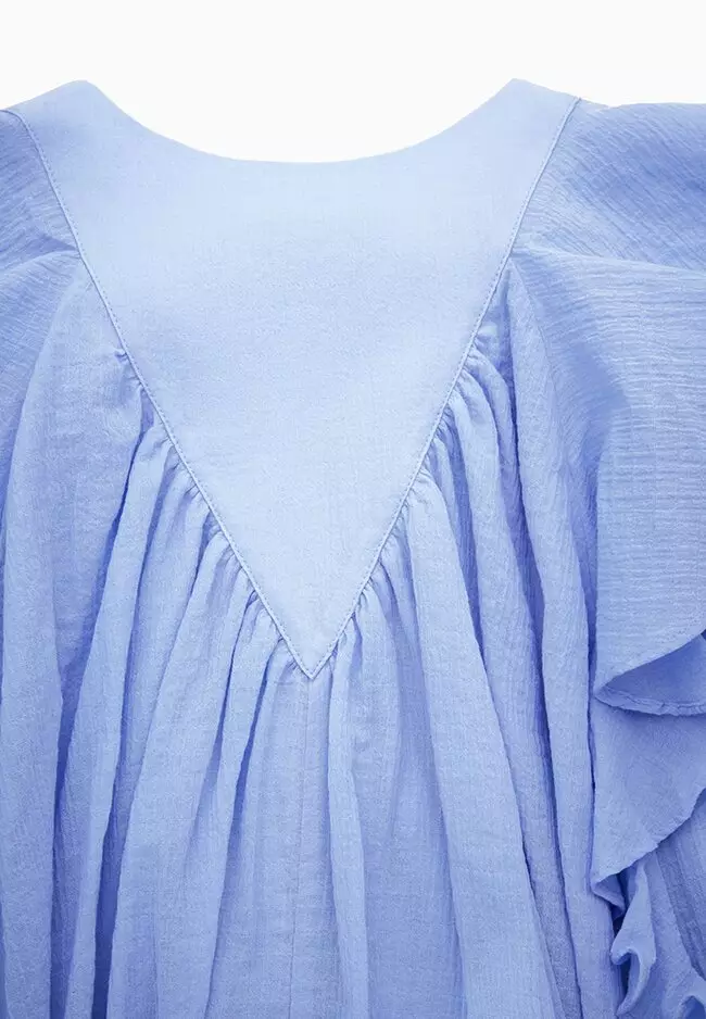 Ruffled Cap-Sleeve Dress