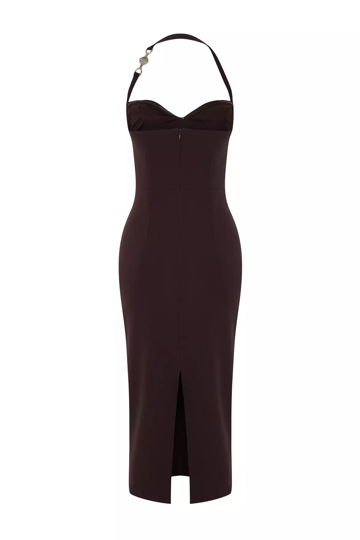 Halter Slit Midi Dress