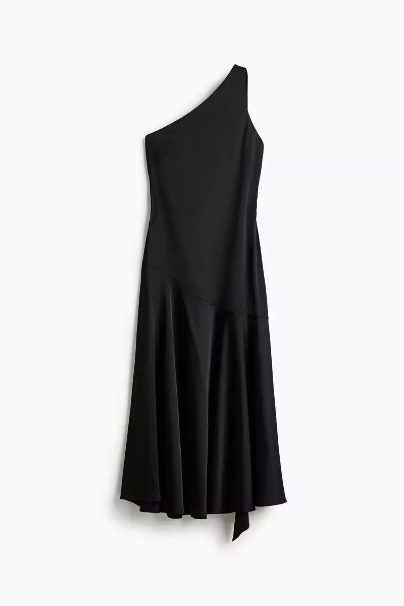 Scarf-detail satin dress