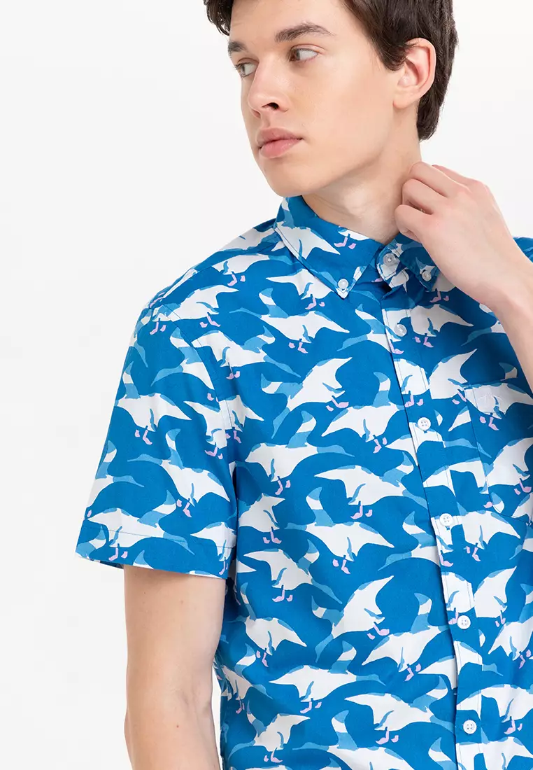 ShortSleeve Poplin AOP Birds