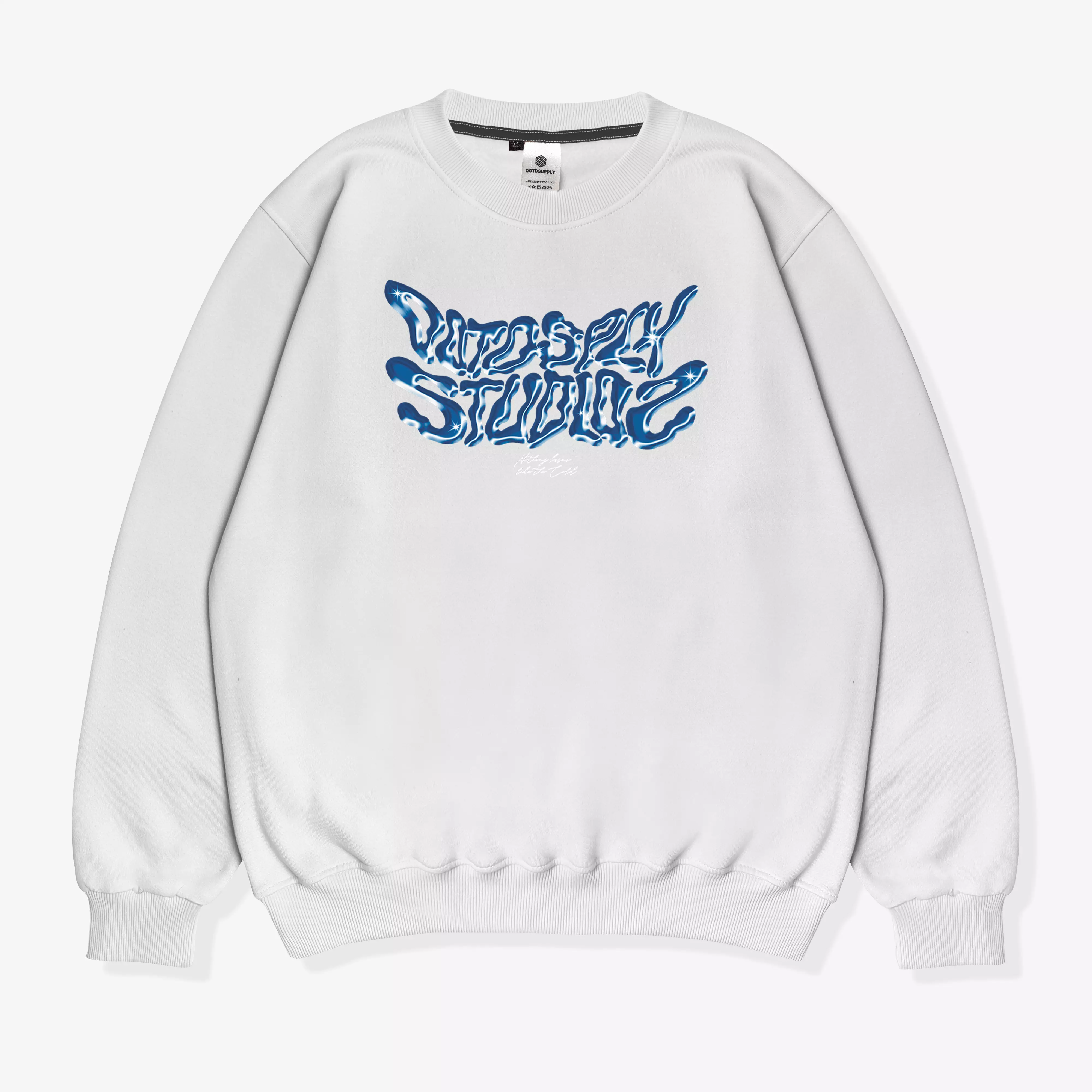 OOTDSUPPLY Crewneck Cold Black & White | Sweater Pria & Wanita CN108