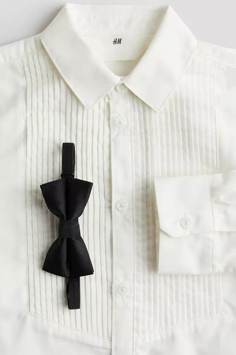 Tuxedo shirt with a bow tie