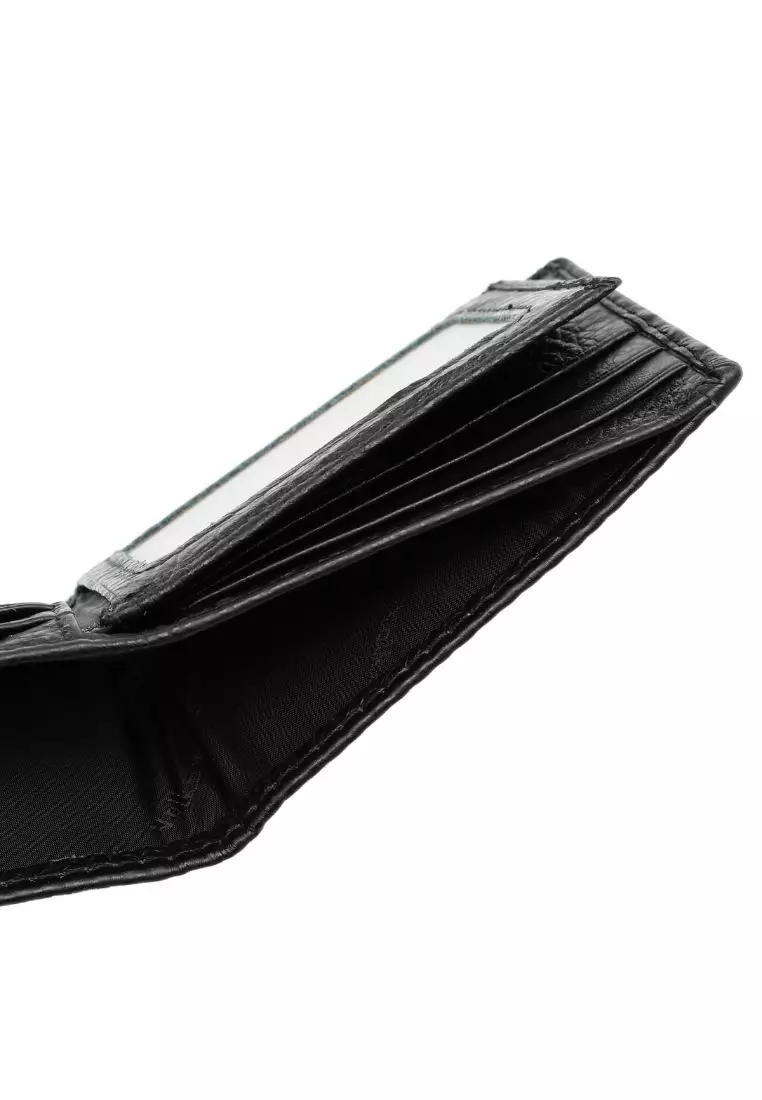 Men's RFID Bi Fold Genuine Leather Center FlapShort  Wallet