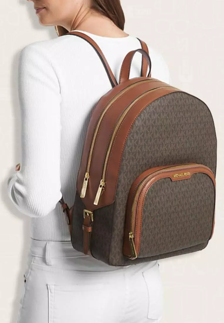 Michael Kors Jaycee Large Logo Backpack Brown