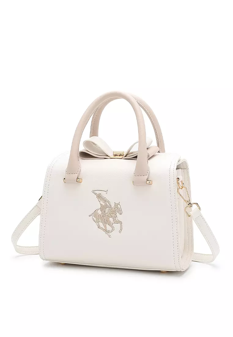 Logo Top Handle Bag / Sling Bag / Crossbody Bag - White