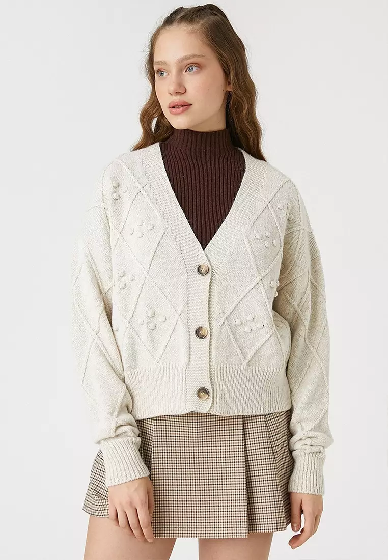 Cardigan neck top