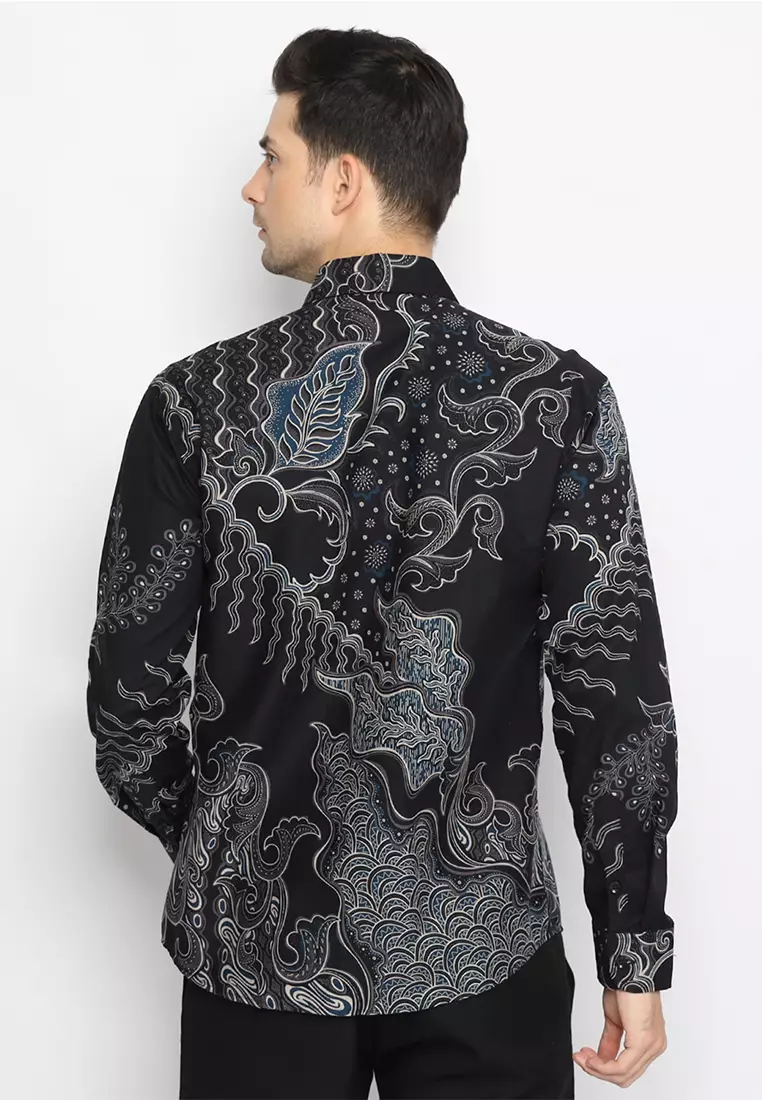 Kemeja Batik Pria Ganesha - Black