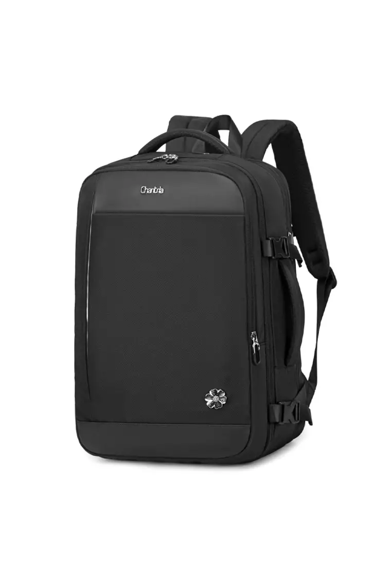 Waterproof Expandable 3 Zipper Suitcase with USB Port Large Backpack for Women