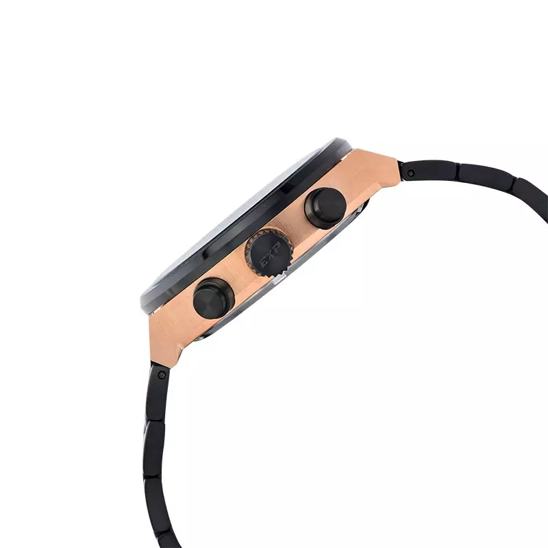 Jam Tangan Pria Expedition Chronograph E 6850 MC BBRBA Men Black Dial Black Stainless Steel Strap