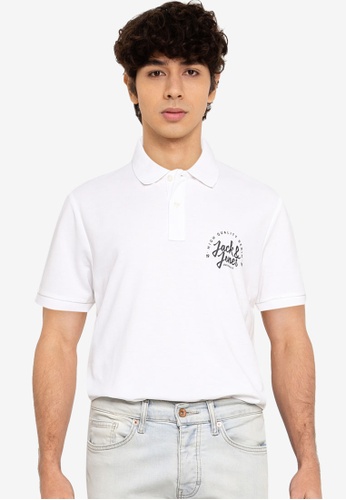 Jack & Jones white Short Sleeves Kimbel Polo Shirt F4040AABE1AC22GS_1